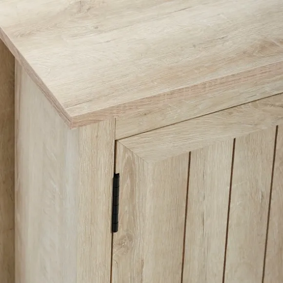 Kirkland's Home Tv Stands & Media Consoles-White Wood Grooved Door Tv Stand