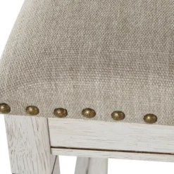 Kirkland's Home Kitchen Islands & Bar Carts-White Wood Linen 3-Pc. Usb Island And Stool Set