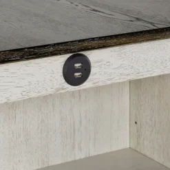 Kirkland's Home Kitchen Islands & Bar Carts-White Wood Linen 3-Pc. Usb Island And Stool Set