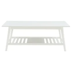 Kirkland's Home Coffee Tables-White Wood Midcentury Coffee Table