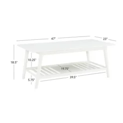 Kirkland's Home Coffee Tables-White Wood Midcentury Coffee Table