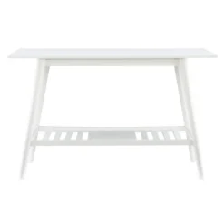 Kirkland's Home Console Tables-White Wood Midcentury Console Table