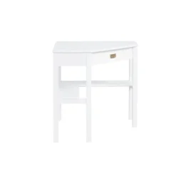 Kirkland's Home Office Furniture-White Wood Single Drawer Corner Desk