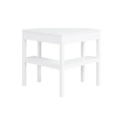 Kirkland's Home Office Furniture-White Wood Single Drawer Corner Desk