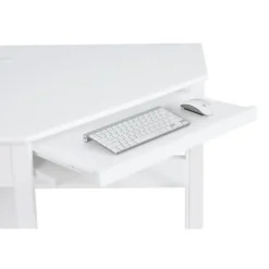 Kirkland's Home Office Furniture-White Wood Single Drawer Corner Desk