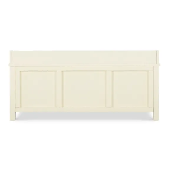 Kirkland's Home Benches & Ottomans-White Wood Upholstered Storage Bench