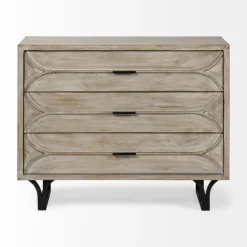 Kirkland's Home Dressers & Chests-Whitewashed Brown 3-Drawer Wood Chest