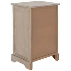 Kirkland's Home Accent & End Tables-Whitewashed Brown Wood Side Table With Baskets