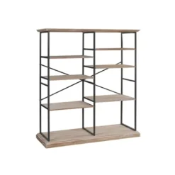 Kirkland's Home Bookshelves-Whitewashed Etagere Industrial Bookshelf