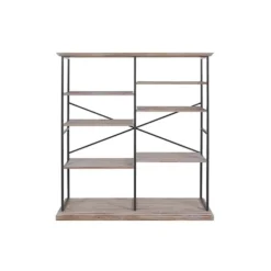 Kirkland's Home Bookshelves-Whitewashed Etagere Industrial Bookshelf