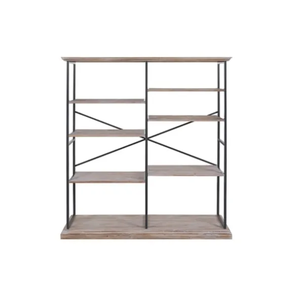Kirkland's Home Bookshelves-Whitewashed Etagere Industrial Bookshelf