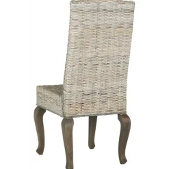 Kirkland's Home Dining Chairs-Whitewashed Kubu Rattan Dining Chairs, Set Of 2