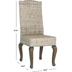 Kirkland's Home Dining Chairs-Whitewashed Kubu Rattan Dining Chairs, Set Of 2