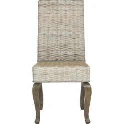 Kirkland's Home Dining Chairs-Whitewashed Kubu Rattan Dining Chairs, Set Of 2