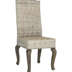Kirkland's Home Dining Chairs-Whitewashed Kubu Rattan Dining Chairs, Set Of 2