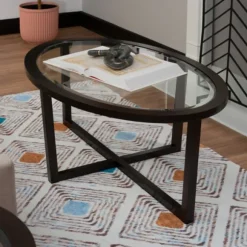 Kirkland's Home Coffee Tables-Wood & Glass Top 3-Pc. Table Set