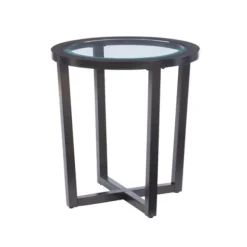 Kirkland's Home Coffee Tables-Wood & Glass Top 3-Pc. Table Set