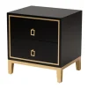 Kirkland's Home Nightstands-Wood & Gold Accent 2-Drawer Nightstand