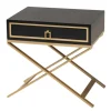 Kirkland's Home Nightstands-Wood & Gold X-Base Nightstand