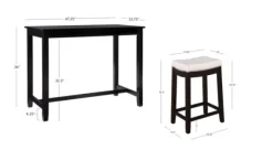 Kirkland's Home Dining Tables-Wood & Upholstered Stools 3-Pc. Dining Set