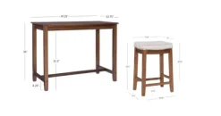 Kirkland's Home Dining Tables-Wood & Upholstered Stools 3-Pc. Dining Set