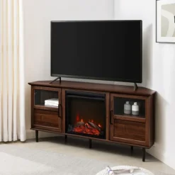 Kirkland's Home Tv Stands & Media Consoles-Wood Alcove Doors Led Fireplace Media Cabinet