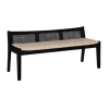 Kirkland's Home Benches & Ottomans-Wood And Cane Upholstered Bench