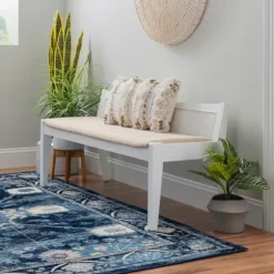 Kirkland's Home Benches & Ottomans-Wood And Cane Upholstered Bench