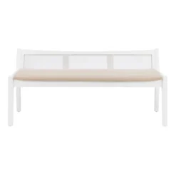 Kirkland's Home Benches & Ottomans-Wood And Cane Upholstered Bench