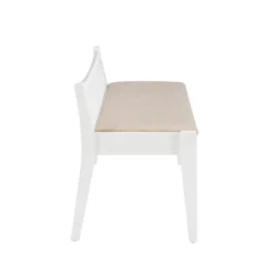 Kirkland's Home Benches & Ottomans-Wood And Cane Upholstered Bench