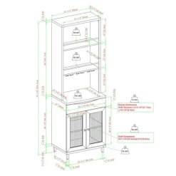 Kirkland's Home Kitchen Islands & Bar Carts-Wood And Glass 2-Door Bar Cabinet