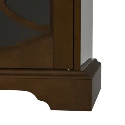 Kirkland's Home Tv Stands & Media Consoles-Wood And Glass 4-Door Media Cabinet