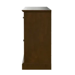 Kirkland's Home Tv Stands & Media Consoles-Wood And Glass 4-Door Media Cabinet