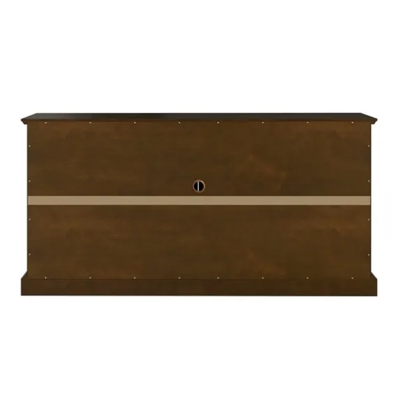 Kirkland's Home Tv Stands & Media Consoles-Wood And Glass 4-Door Media Cabinet