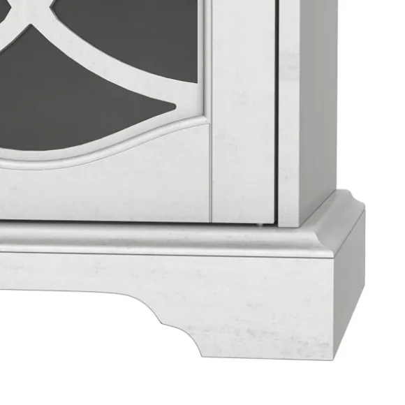 Kirkland's Home Tv Stands & Media Consoles-Wood And Glass 4-Door Media Cabinet