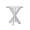 Kirkland's Home Accent & End Tables-Wood And Glass Top X-Base Accent Table