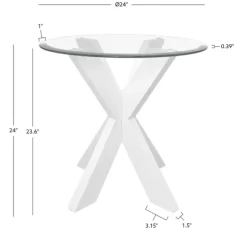 Kirkland's Home Accent & End Tables-Wood And Glass Top X-Base Accent Table