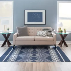 Kirkland's Home Accent & End Tables-Wood And Glass Top X-Base Accent Table