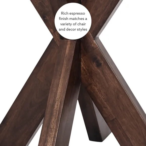 Kirkland's Home Accent & End Tables-Wood And Glass Top X-Base Accent Table