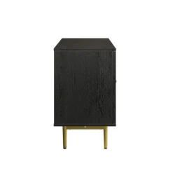 Kirkland's Home Tv Stands & Media Consoles-Wood And Gold Paneled 2-Door Tv Stand