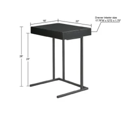 Kirkland's Home Accent & End Tables-Wood And Metal C-Frame Accent Table