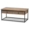 Kirkland's Home Coffee Tables-Wood And Metal 2-Drawer Coffee Table