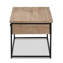 Kirkland's Home Coffee Tables-Wood And Metal 2-Drawer Coffee Table