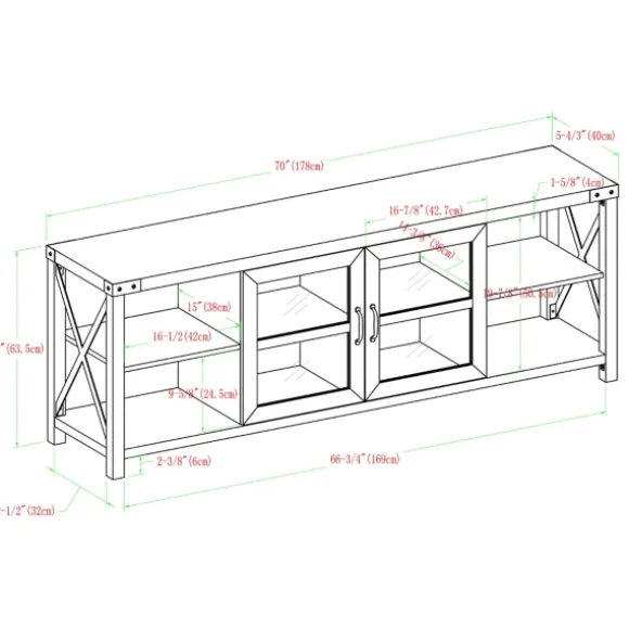Kirkland's Home Tv Stands & Media Consoles-Wood And Metal Farmhouse Tv Stand