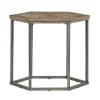Kirkland's Home Accent & End Tables-Wood And Metal Hexagon Accent Table