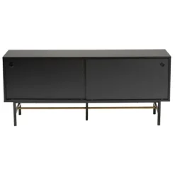 Kirkland's Home Tv Stands & Media Consoles-Wood And Metal Sliding Door Tv Stand