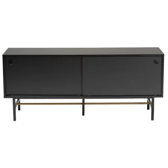 Kirkland's Home Tv Stands & Media Consoles-Wood And Metal Sliding Door Tv Stand