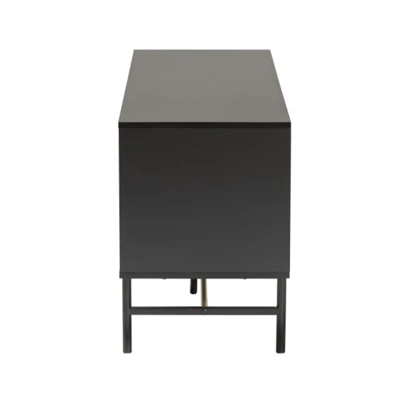 Kirkland's Home Tv Stands & Media Consoles-Wood And Metal Sliding Door Tv Stand