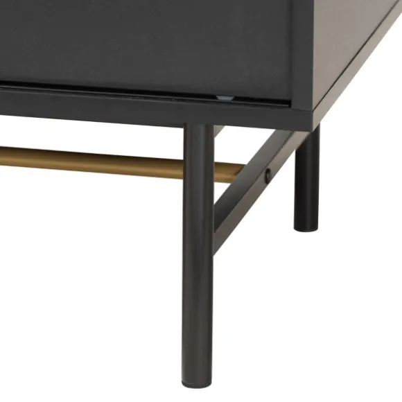 Kirkland's Home Tv Stands & Media Consoles-Wood And Metal Sliding Door Tv Stand