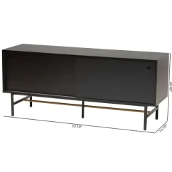 Kirkland's Home Tv Stands & Media Consoles-Wood And Metal Sliding Door Tv Stand